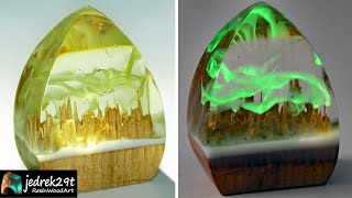 Glowing AURORA in Epoxy Resin  RESIN ART [upl. by Moguel]