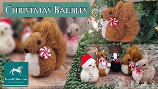 🐿 Cutest Ever WOODLAND Baubles  Needle felting for beginners  Miss Squirrel third of the five 🐿 [upl. by Oivaf]