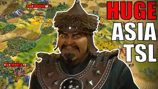 Civ 6  20 PLAYER HUGE TSL Asia – MAX Difficulty – 1 Deity Mongolia Civilization VI [upl. by Zaremski]