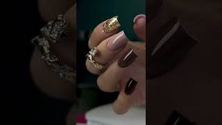 Fall Nail Colors 2024 Gold Brown and Light Brown Vibes 🌟🍁 nails nailart [upl. by Lleraj248]