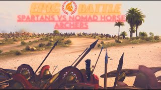 Epic Battle Spartans vs Nomad Horse Archers  Mount amp Blade 2 Bannerlord [upl. by Jeni711]