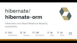 GitHub  hibernatehibernateorm Hibernates core ObjectRelational Mapping functionality [upl. by Rafaj]