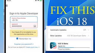 Your apple id is not eligible to use this application at this time iOS 18  iOS 18 Aaple Issue [upl. by Hammad]