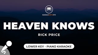 Heaven Knows  Rick Price Lower Key  Piano Karaoke [upl. by Elohcin814]