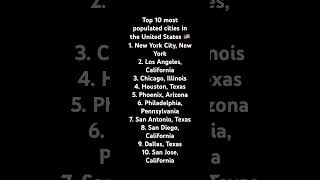 Top 10 most populated cities in the United States 🇺🇸 [upl. by Georglana]