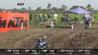 Dylan Ferrandis Julien Lieber and Brian Bogers battle in MX2  MXGP of Thailand [upl. by Borlow]