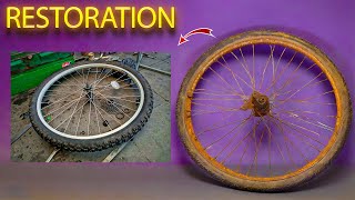 Epic Bicycle RESTORATION  Restoring Vintage Rusted Wheels [upl. by Nyrret803]