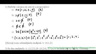 Clasa a Va  Test de evaluare MULTIMI  model 1  partea I [upl. by Maida]