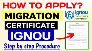 IGNOU How To Apply For IGNOU Migration Certificate Step by Step Procedure  Vidya Updates [upl. by Aicela592]