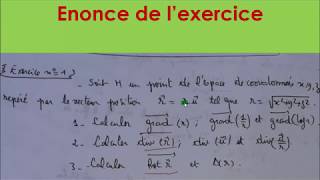 AExercice corrigé important pour comprendre les opérateurs vectoriels exercice 1 série 1 [upl. by Bucella218]