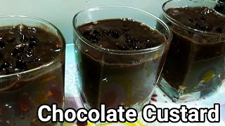 Chocolate Custard dessert  chocolate dessert  How to make chocolate custard  custard kaise banate [upl. by Hardi411]