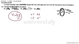 İTÜ FİZ 102E 1 VİZE 21032015 SORU 22 [upl. by Coffin]