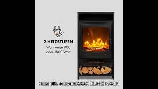 Klarstein Bergamo Elektrischer Kamin 2 Heizstufen 9001800 W Thermostat dimmbare [upl. by Blinny]