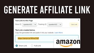 How To Generate Amazon Affiliate Link Step By Step [upl. by Atisor624]