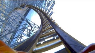 Hades 360 Looping Wooden Roller Coaster POV Mt Olympus Wisconsin Dells [upl. by Nagiem]