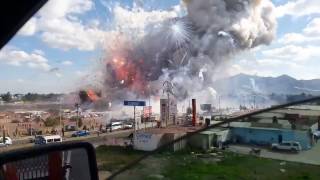 Dramatic video shows fireworks explosion at market in Tultepec Mexico [upl. by Karole173]