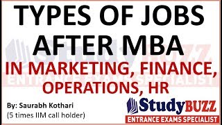 Types of jobs after MBA in Marketing Finance HR Operations Highest paying jobs [upl. by Olotrab]