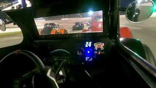 Evan Schwarz 24 Legends Onboard  HMP Oval Track Heat Race 9724 [upl. by Minton576]