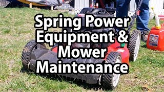 DIY Annual Power Equipment amp Mower Maintenance Oil Change Air Filter Spark Plug and Sharpen [upl. by Ayotahc]