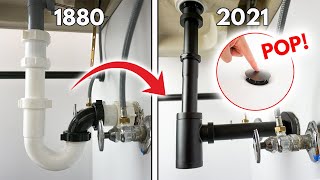 How To Install A Bottle Trap With POPUP Drain Stopper To Replace Your Old PTrap  PTrap UPGRADE [upl. by Mccollum139]