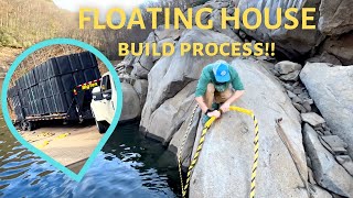 NEW FLOATS  MOORING SETUP for floating tiny house build 🥳 [upl. by Sihunn939]