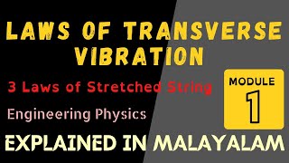 Laws of Transverse Vibration of Stretched String  Engineering Physics  Module  1  Target KTU [upl. by Oine]