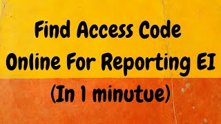 My Service Canada Account MSCA Access Code Online For EI Reporting [upl. by Leverett]