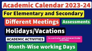 Academic Calendar 202324 For Elementary amp Secondary School [upl. by Marleen]