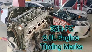 3ZRFE 20L Engine Timing Chain Marks Setting Of Toyota Avensis 2014 [upl. by Demmahum]