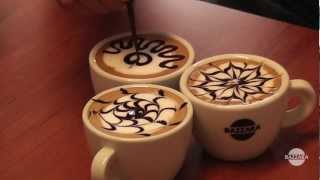 Latte Art tutorial 3 topping patterns [upl. by Thia]