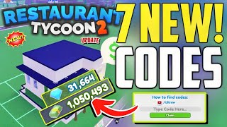 ⚠️UPDATE⚡CODES⚠️RESTAURANT TYCOON 2 ROBLOX CODES 2024  RESTAURANT TYCOON 2 CODES [upl. by Etnahsal]