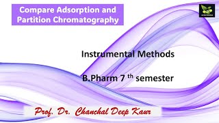 Compare Adsorption and Partition Chromatography saiedupharmaa [upl. by Ynnob]