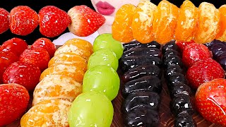 ASMR MUKBANG｜TANGHULU  CANDIED FRUITS STRAWBERRY GRAPE CHERRY TANGERINE EATING SOUNDS 과일 탕후루 먹방 [upl. by Birmingham]