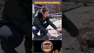 The wrong way to repair a hot tar roof roof womenempowerment [upl. by Accebor751]