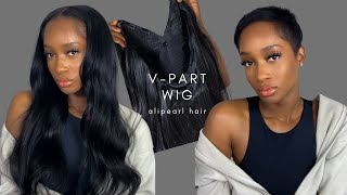 Quick Natural Vpart Wig Install On Short Hair Ft Alipearl hair [upl. by Ecirp45]