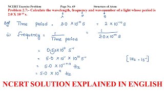 Calculate the wavelength frequency and wavenumber of a light whose period is 20 X 1010 s [upl. by Anileda]