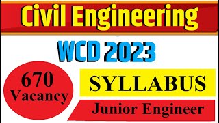 WCD JE Civil Engineer Syllabus amp Exam Pattern जलसंधारण विभाग भरती Engineering Recruitment 2023 [upl. by Rozanne902]