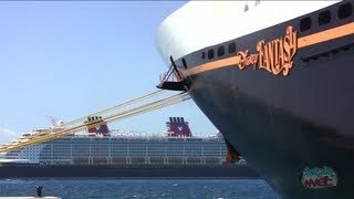 Disney Fantasy amp Disney Dream cruise ships meet at Castaway Cay Disneys private island [upl. by Hahseram]