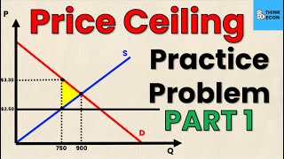 Price Ceiling Practice Problem  STEPBYSTEP SOLUTION PART 1  Think Econ [upl. by Korey]