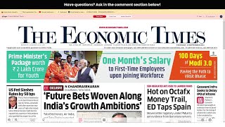 19 September 2024  The Economic Times Newspaper  Daily Finance amp Business News Analysis [upl. by Renner]