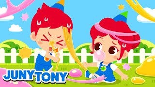 Icky Sticky Bubble Gum Song 🍭  More  Sing Along  Nursery Rhymes and Kids Songs  JunyTony [upl. by Doykos]