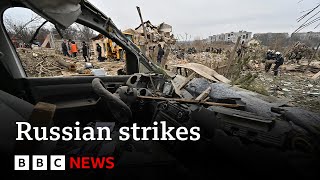 Blackouts across Ukraine after wave of Russian strikes  BBC News [upl. by Vogele377]