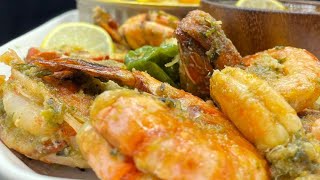 Gambas 🦐 Langouste 🦞grosse crevette 🍤 sauté avec une Salade Chaude [upl. by Lathrope244]