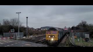 47749 city of Truro and 57305 pass mount pleasant level crossing on 5Q58 280124 [upl. by Adnara]