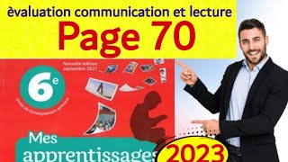 mes apprentissages en français 6 page 70 [upl. by Leahcar]