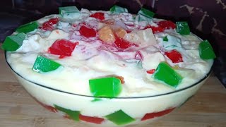 fruit trifle recipe  vanilla کسٹرڈ dessert [upl. by Charo]