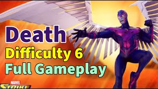 Death Scourge Guide Difficulty 6  Archangel UNLOCK Full Gameplay  Marvel Strike Force  F2P [upl. by Alleuol]