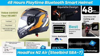 HeadFox Steelbird SBA7 N2 Air Road Orange Smart Bluetooth FlipUp Double Visor Helmet [upl. by Niddala]