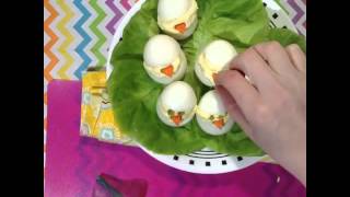 Deviled Egg Chicks Cute Decorated Deviled Egg Recipe and How to [upl. by Aydne]