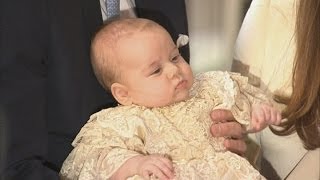 Prince Georges Christening Royal Family gather for service [upl. by Limber]